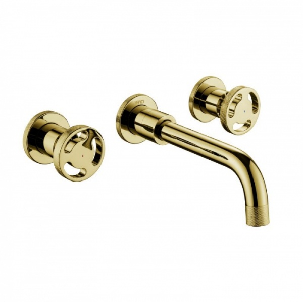 Henry Holt Wall Mounted Kitchen Tap - Gold Brass